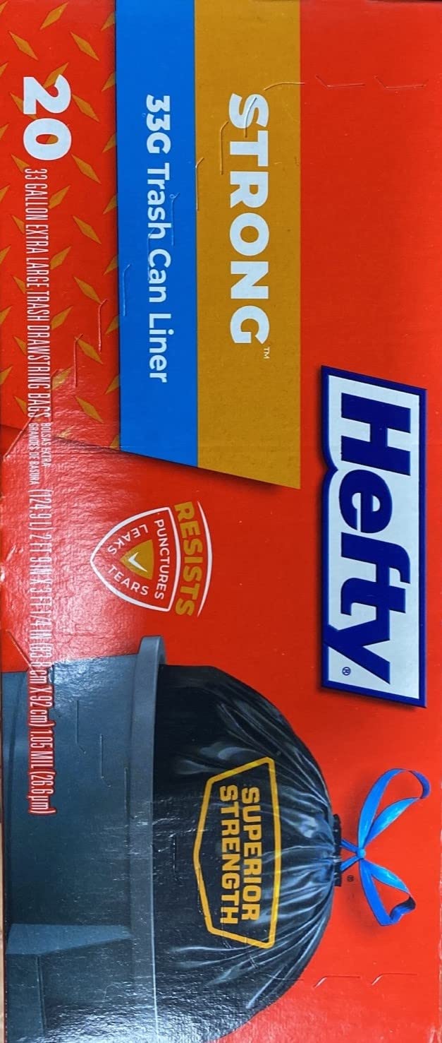 Amazon.com: Hefty E86725 33 Gallon Cinch Sak Large Trash Bags 20